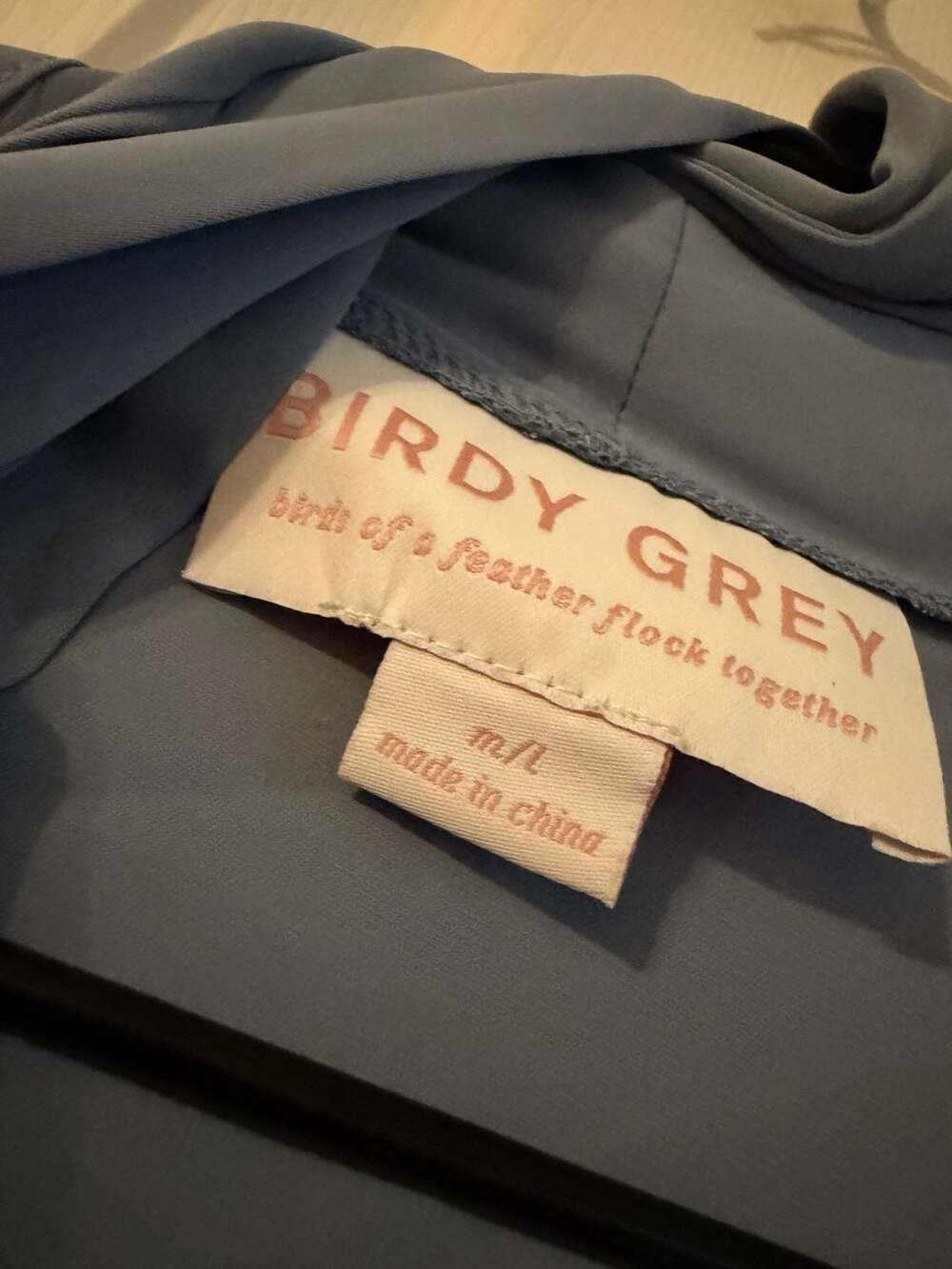 Birdy Grey Blue Ruffle Robe Size M/L - Picture 2 of 5